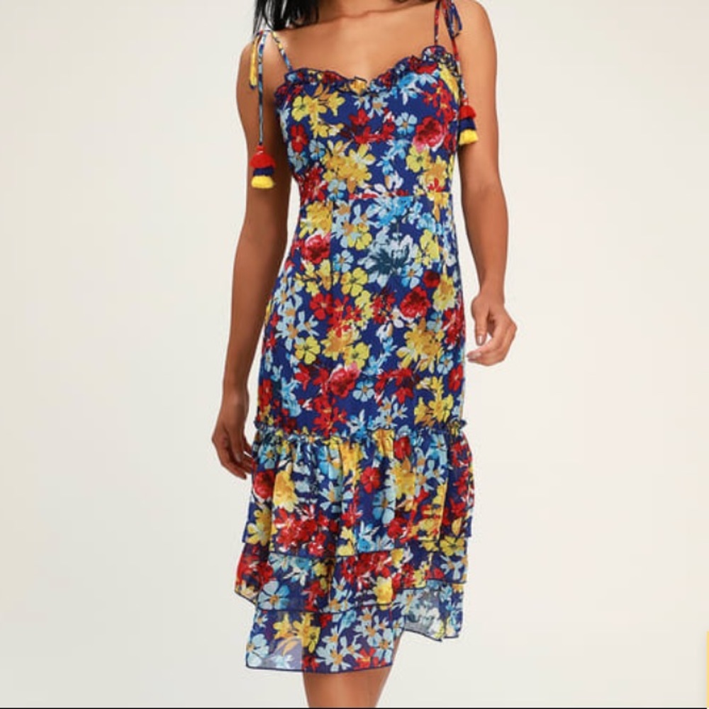 Lulus Tie Strap Midi Dress